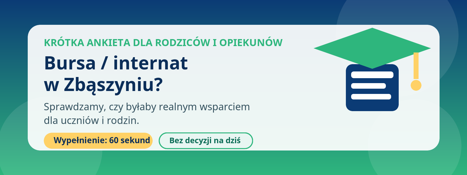 Czy bursa / internat w Zbąszyniu byłaby realnym wsparciem dla uczniów i rodzin? Sprawdzamy potrzeby rodziców.